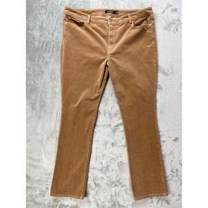 Lauren Ralph Lauren Brown Corduroy Straight Leg Pants‎ Trousers 16 Plus Size